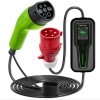 Qoltec Mobilna ładowarka do samochodu elektrycznego EV z regulacją 2w1  Typ2 | 11kW | 3 Fazy | CEE 5 PIN | LCD | Przenośna | Wal